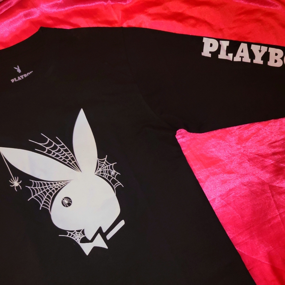 PLAYBOY 🕸 spooky spiderweb black longsleeve t-shirt